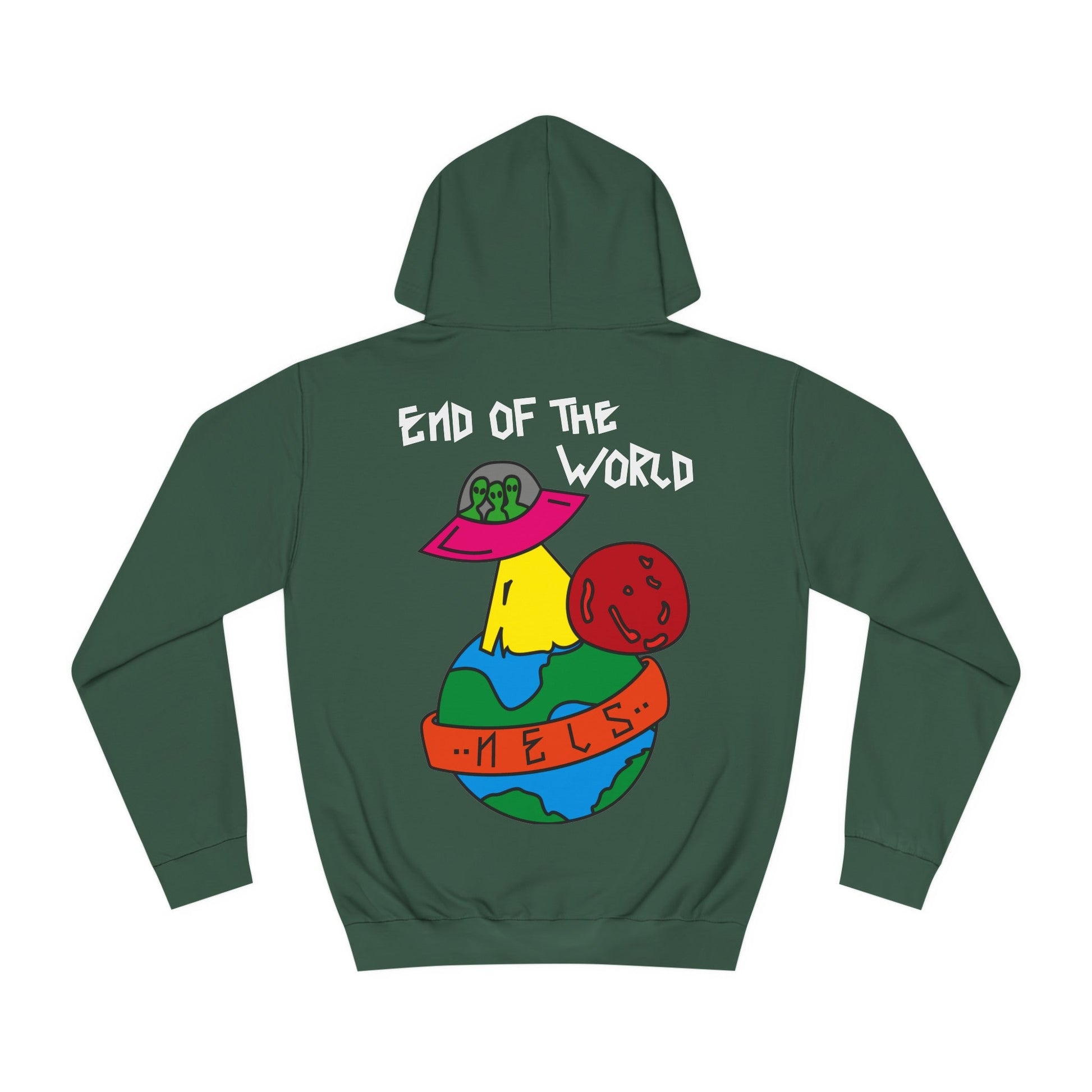 College Hoodie NELS. 'END OF THE WORLD' Front and Back - NELS.