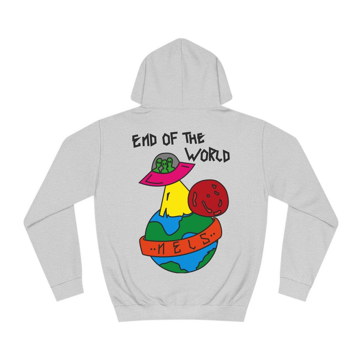 College Hoodie NELS. 'END OF THE WORLD' Front and Back - NELS.