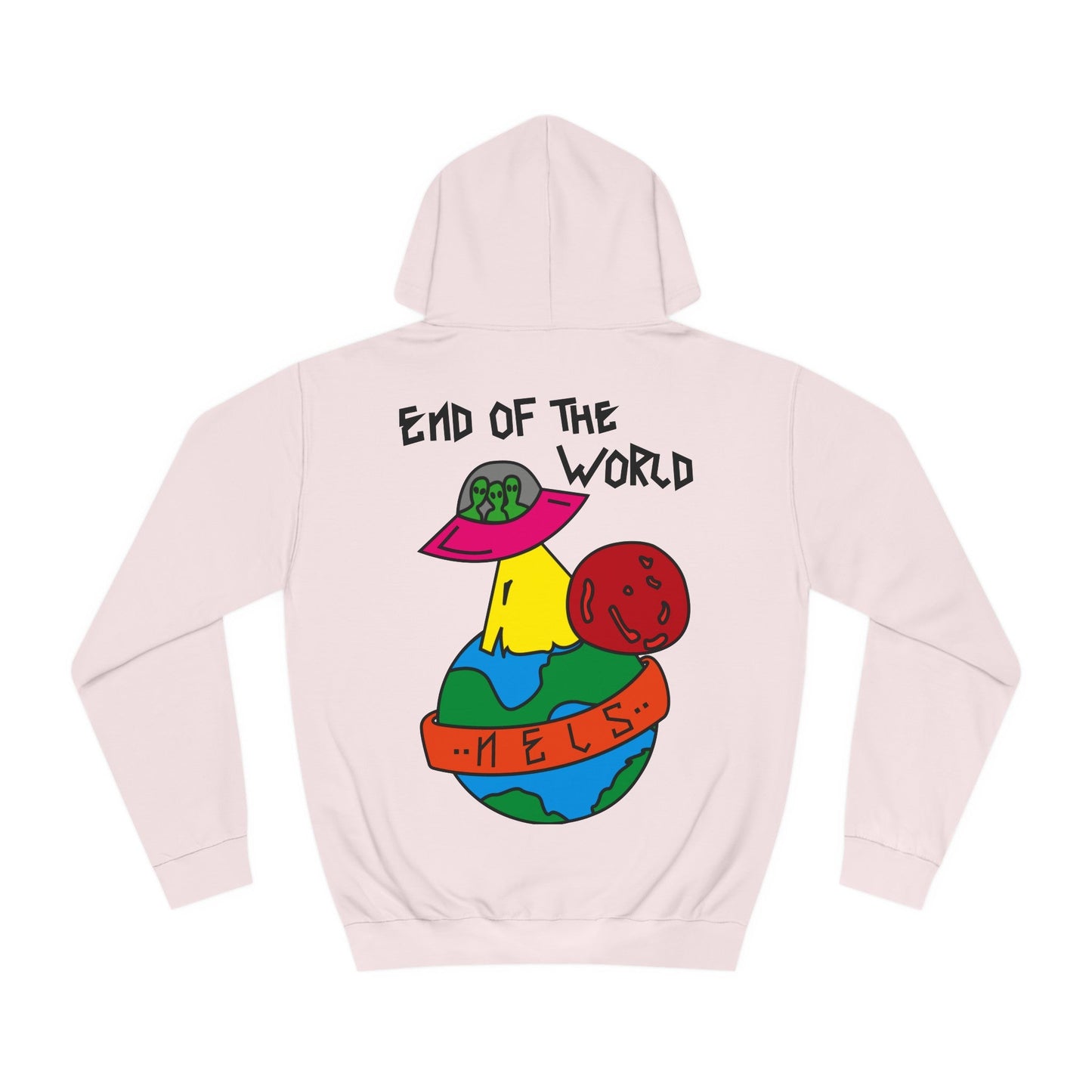 College Hoodie NELS. 'END OF THE WORLD' Front and Back - NELS.