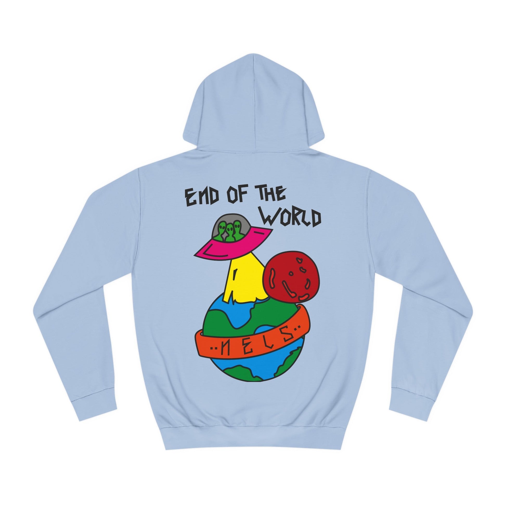 College Hoodie NELS. 'END OF THE WORLD' Front and Back - NELS.